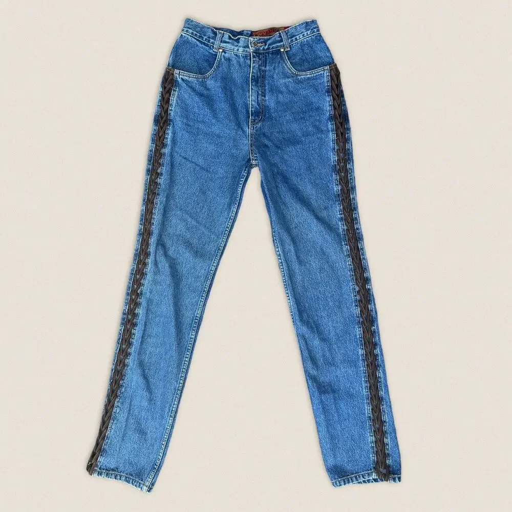 Vintage Western Law Man Slim Fit Blue Jeans 9 - Size 26 x 33‎